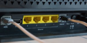 An image of an ethernet switch in an article about internet issues.