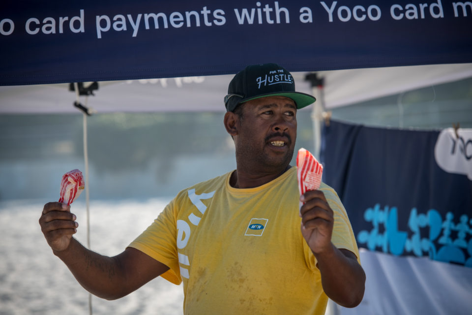 A vendor selling lollies on Cape Town's beaches.