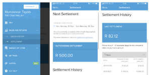 A screenshot of the Yoco Settlement screen in the app.